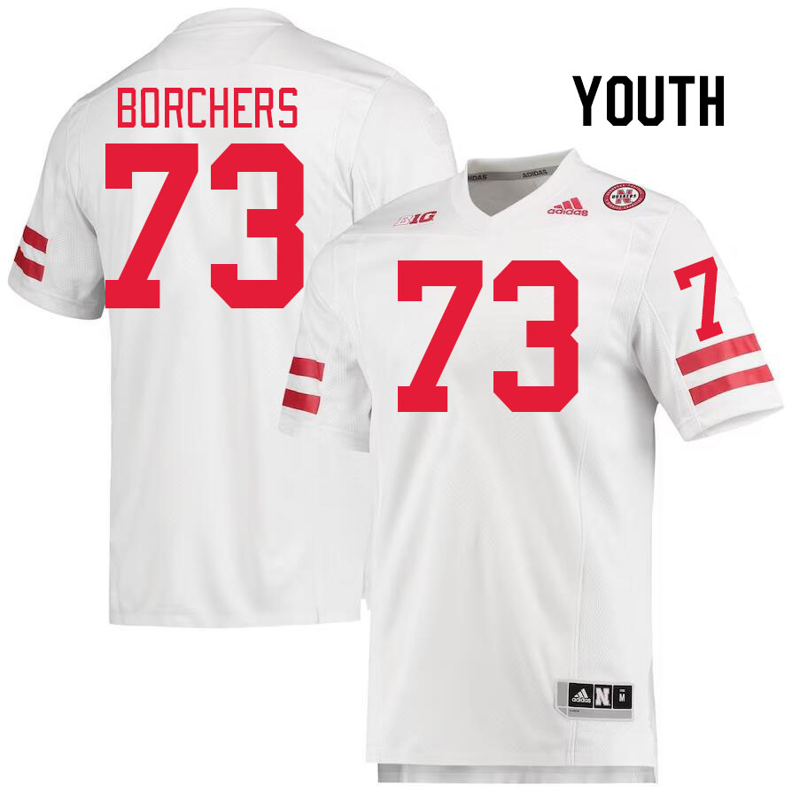 Youth #73 David Borchers Nebraska Cornhuskers College Football Jerseys Stitched Sale-White